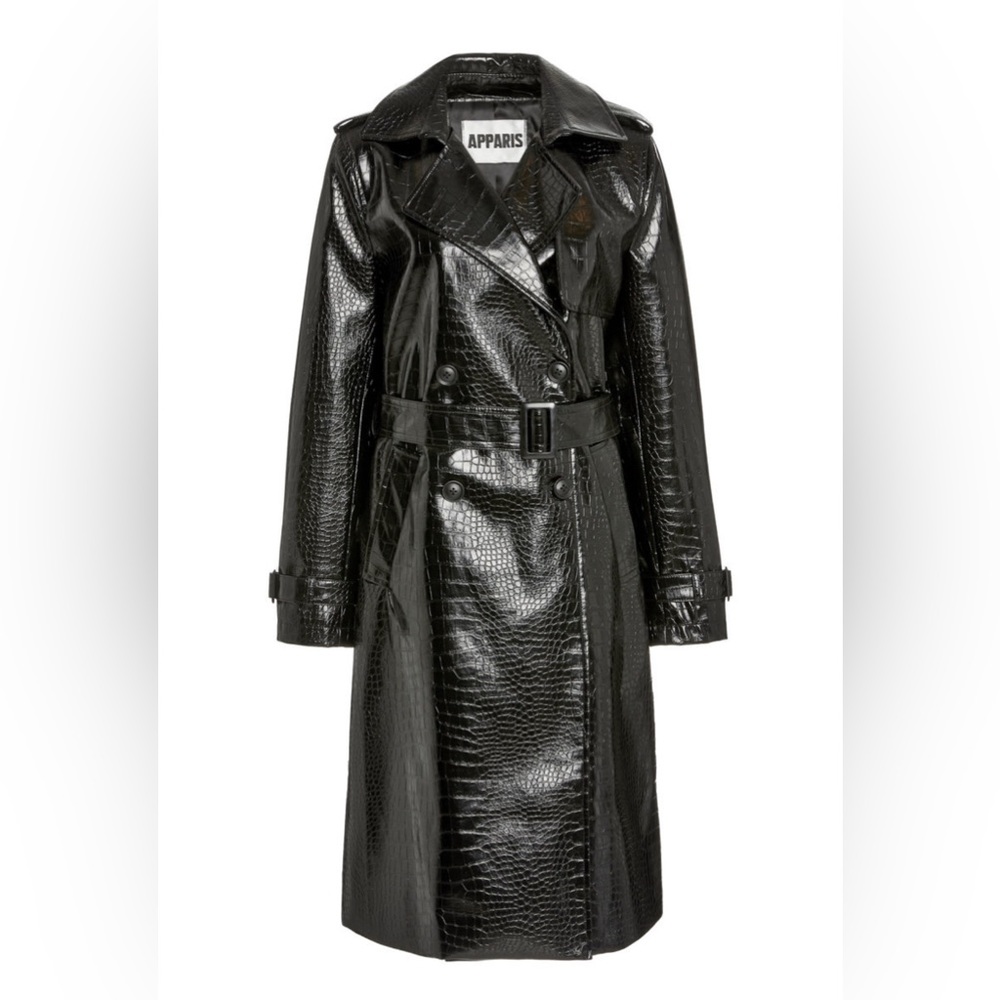 Apparis Danny croc effect faux leather trench